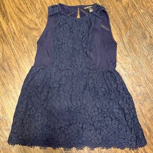 A Pea In The Pod Lacy Navy Blue Maternity Shirt